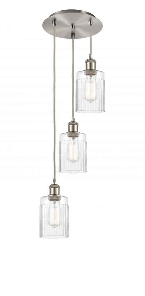 Hadley - 3 Light - 11 inch - Brushed Satin Nickel - Cord Hung - Multi Pendant