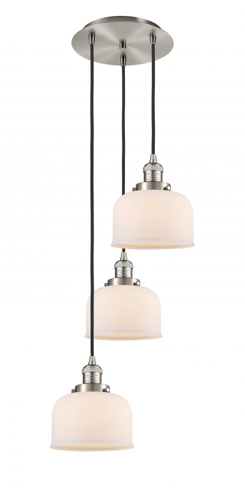 Cone - 3 Light - 14 inch - Brushed Satin Nickel - Cord hung - Multi Pendant