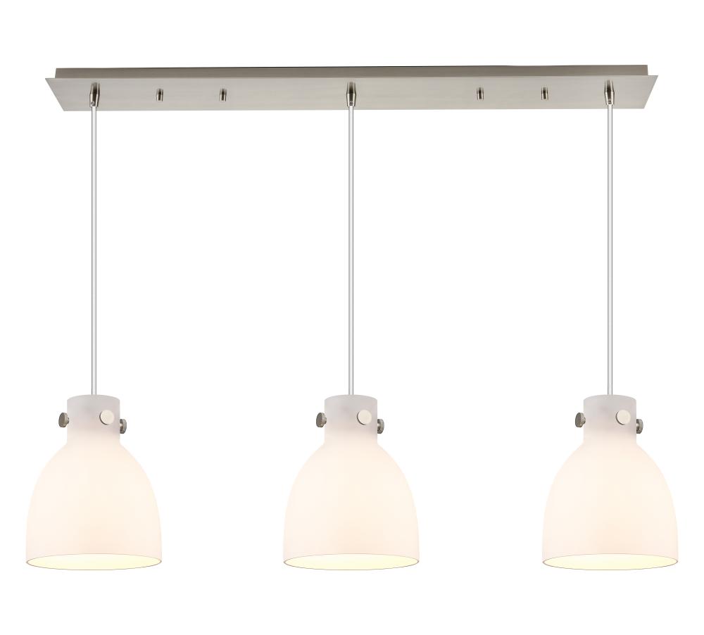 Newton Bell - 3 Light - 40 inch - Brushed Satin Nickel - Linear Pendant