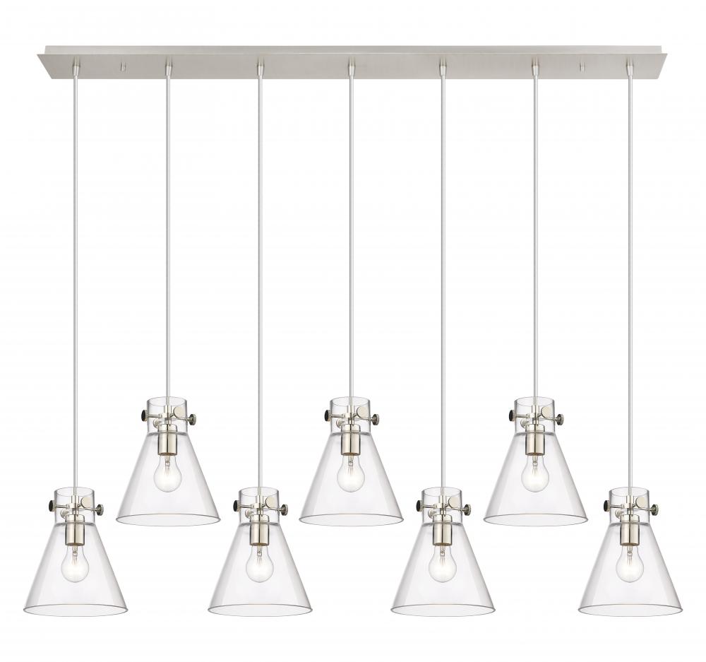 Newton Cone - 7 Light - 52 inch - Polished Nickel - Linear Pendant