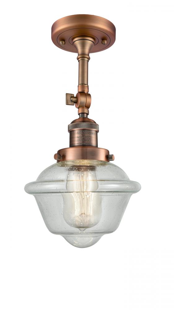 Oxford - 1 Light - 7 inch - Antique Copper - Semi-Flush Mount