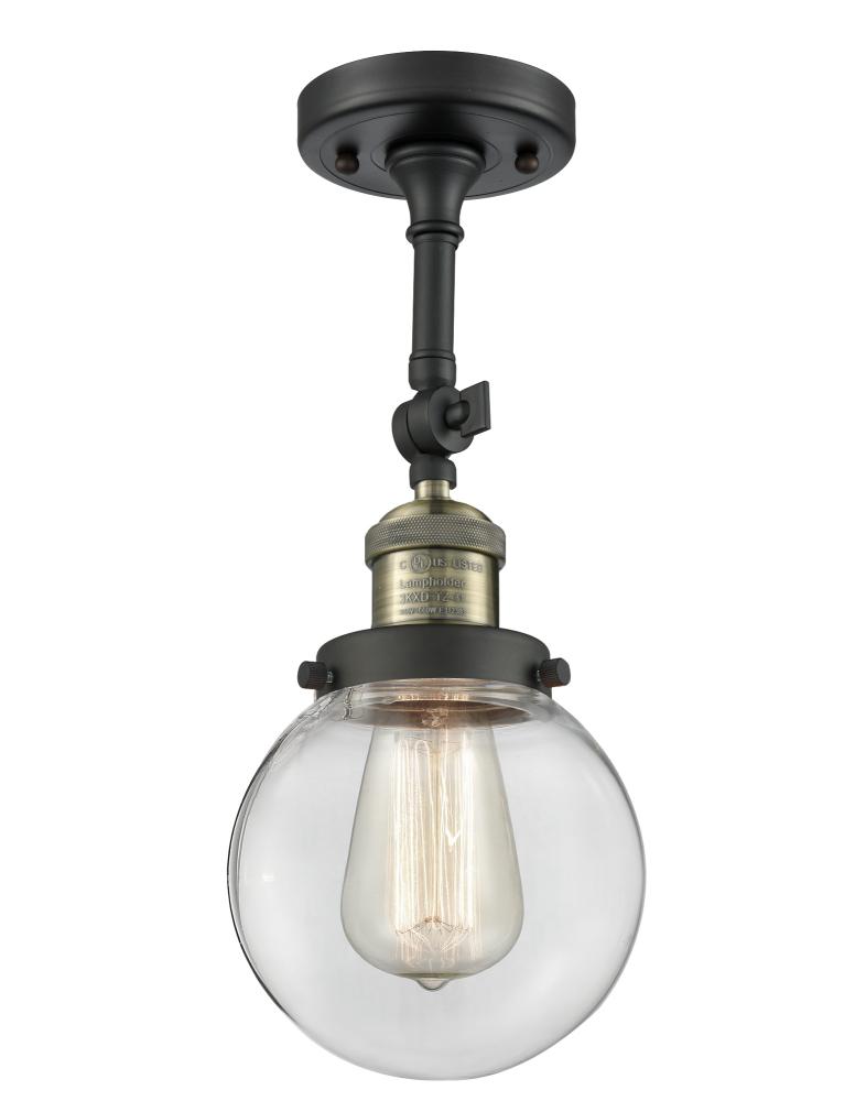 Beacon - 1 Light - 6 inch - Black Antique Brass - Adjustable Semi-Flush Mount