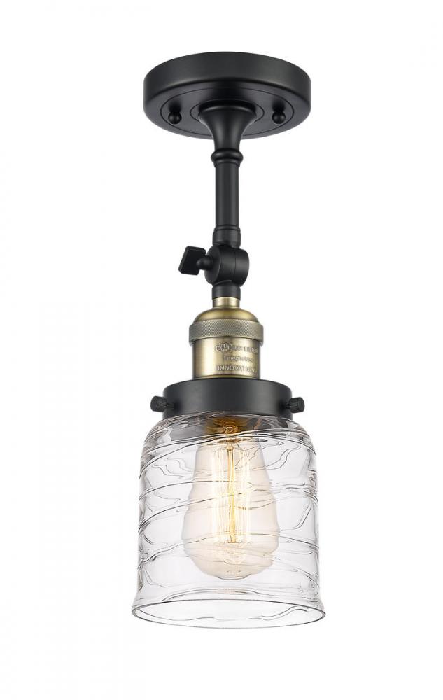 Bell - 1 Light - 5 inch - Black Antique Brass - Adjustable Semi-Flush Mount