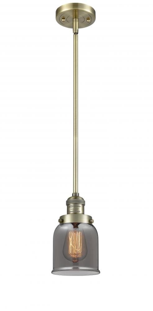 Bell - 1 Light - 5 inch - Antique Brass - Stem Hung - Mini Pendant