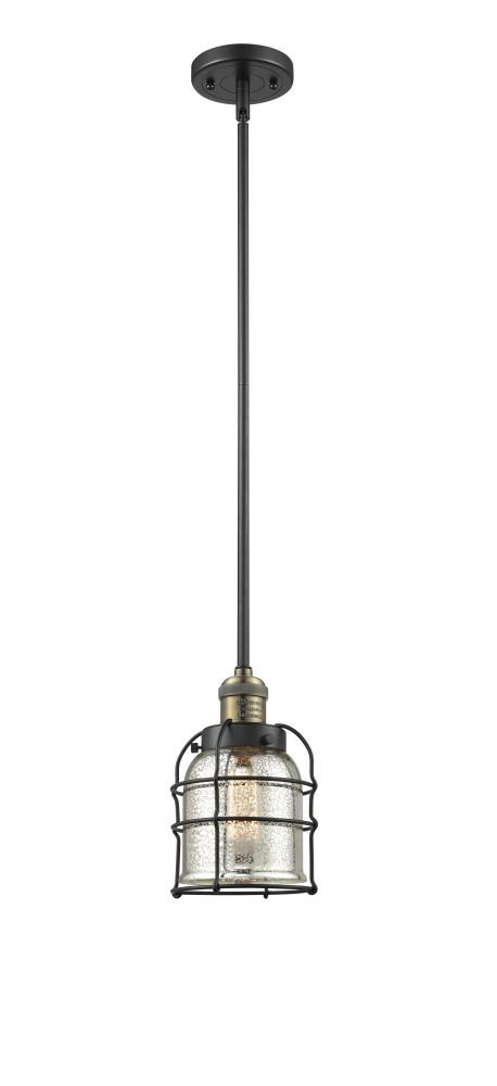 Bell Cage - 1 Light - 6 inch - Black Antique Brass - Stem Hung - Mini Pendant