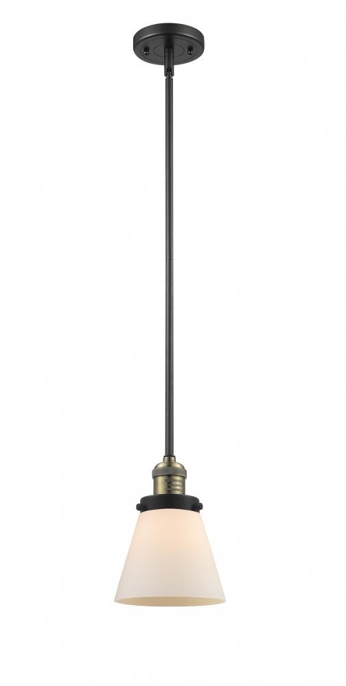 Cone - 1 Light - 6 inch - Black Antique Brass - Stem Hung - Mini Pendant