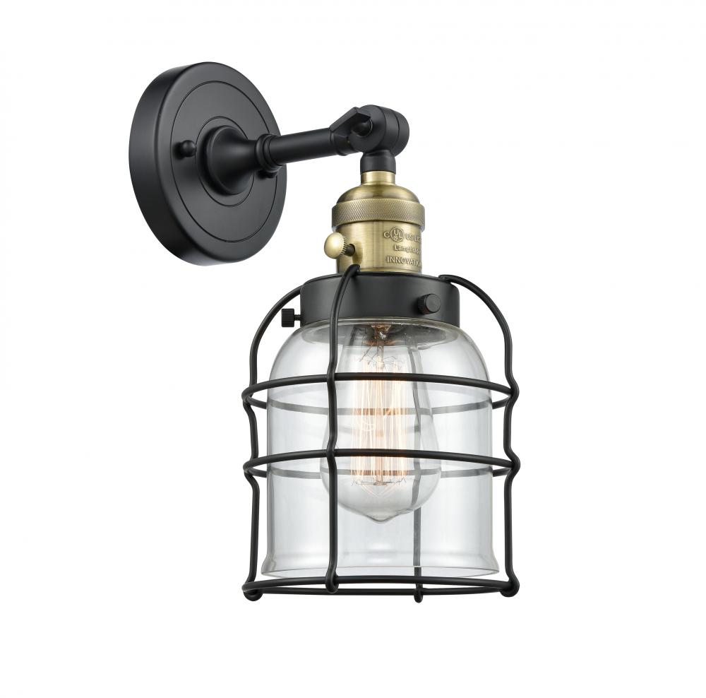 Bell Cage - 1 Light - 6 inch - Black Antique Brass - Adjustable Sconce