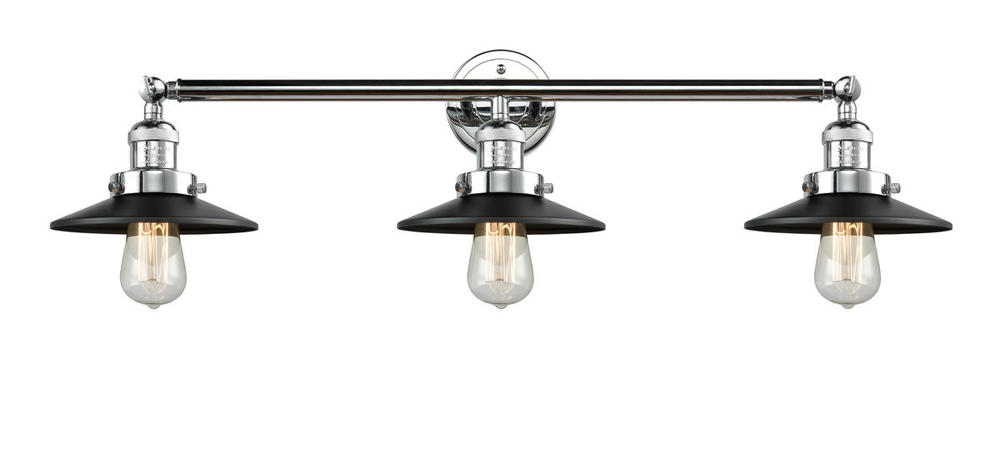 Railroad - 3 Light - 32 inch - Polished Chrome - Bath Vanity Light