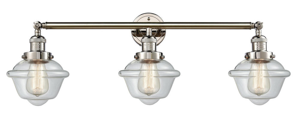 Oxford - 3 Light - 34 inch - Polished Nickel - Bath Vanity Light