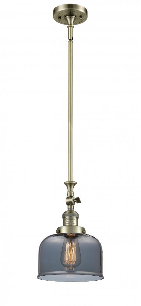 Bell - 1 Light - 8 inch - Antique Brass - Stem Hung - Mini Pendant
