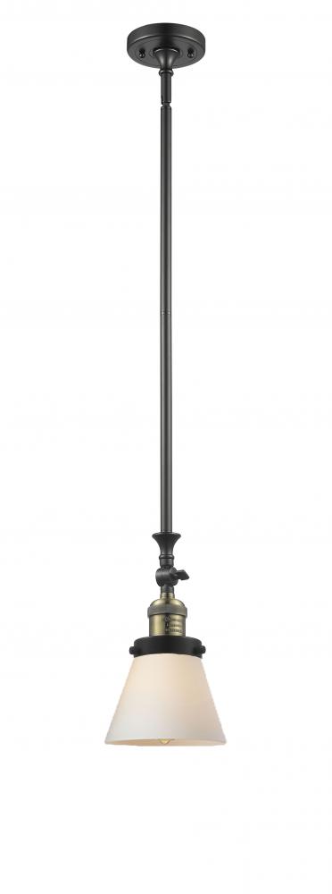 Cone - 1 Light - 6 inch - Black Antique Brass - Stem Hung - Adjustable Mini Pendant