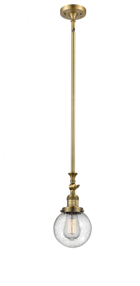 Beacon - 1 Light - 6 inch - Brushed Brass - Stem Hung - Mini Pendant