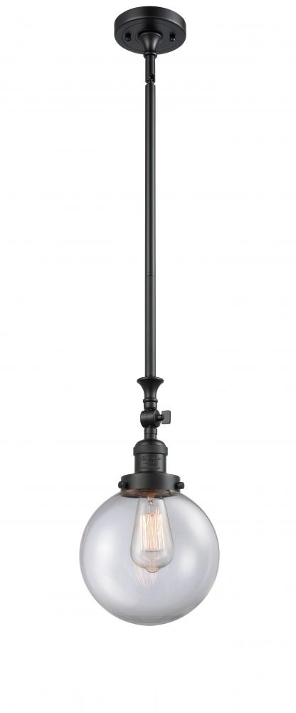 Beacon - 1 Light - 8 inch - Matte Black - Stem Hung - Mini Pendant