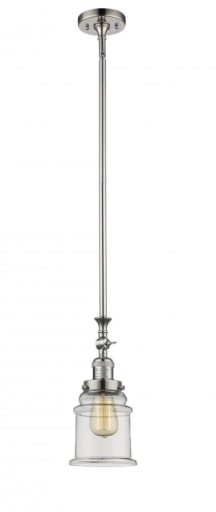 Canton - 1 Light - 6 inch - Polished Nickel - Stem Hung - Mini Pendant