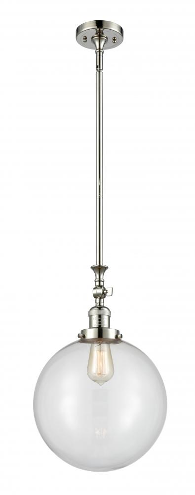 Beacon - 1 Light - 12 inch - Polished Nickel - Stem Hung - Mini Pendant