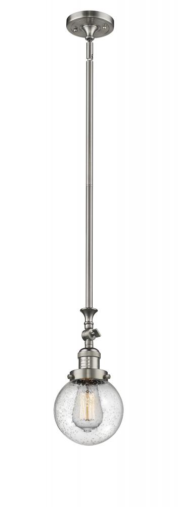 Beacon - 1 Light - 6 inch - Brushed Satin Nickel - Stem Hung - Mini Pendant