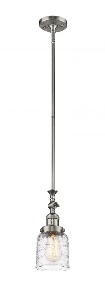 Bell - 1 Light - 5 inch - Brushed Satin Nickel - Stem Hung - Mini Pendant