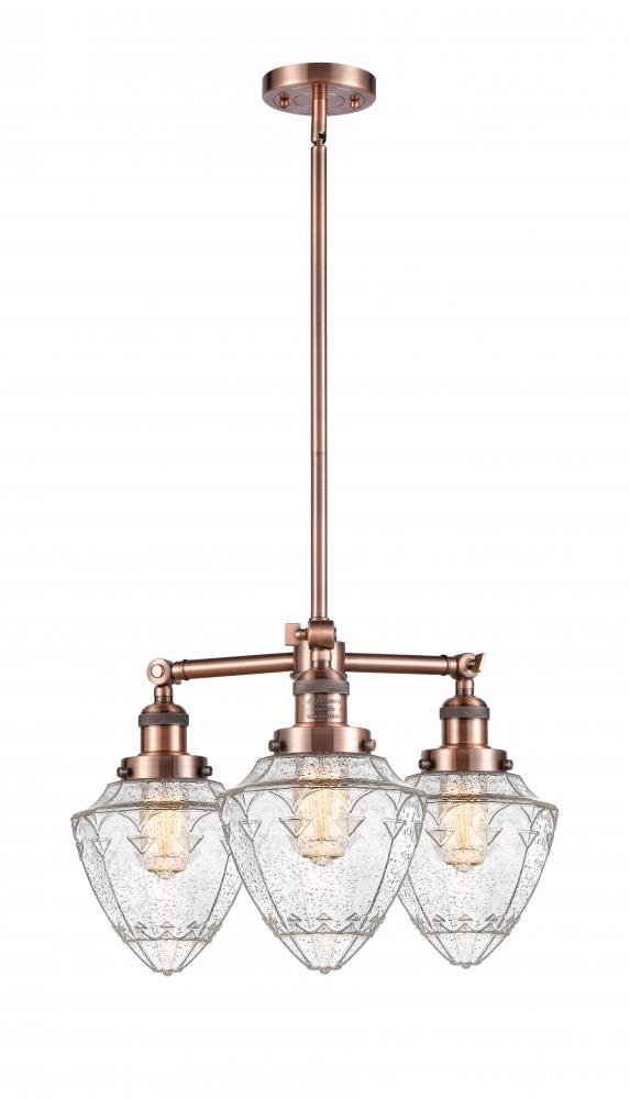 Bullet - 3 Light - 20 inch - Antique Copper - Stem Hung - Chandelier