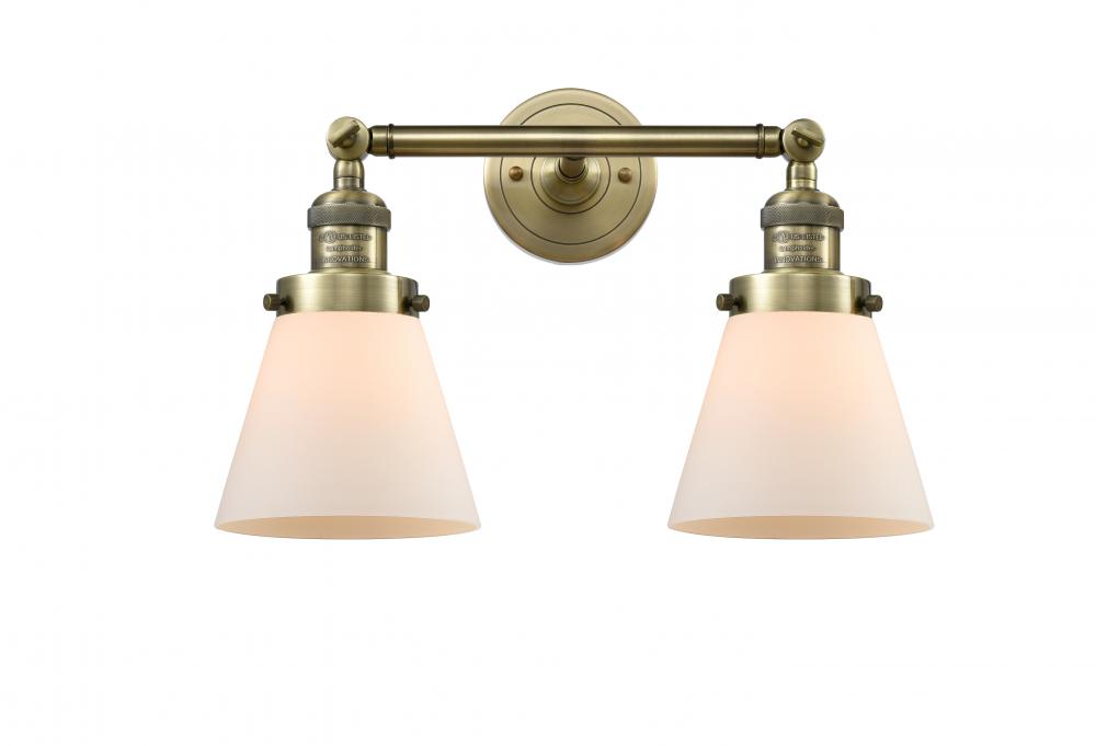 Cone - 2 Light - 16 inch - Antique Brass - Bath Vanity Light