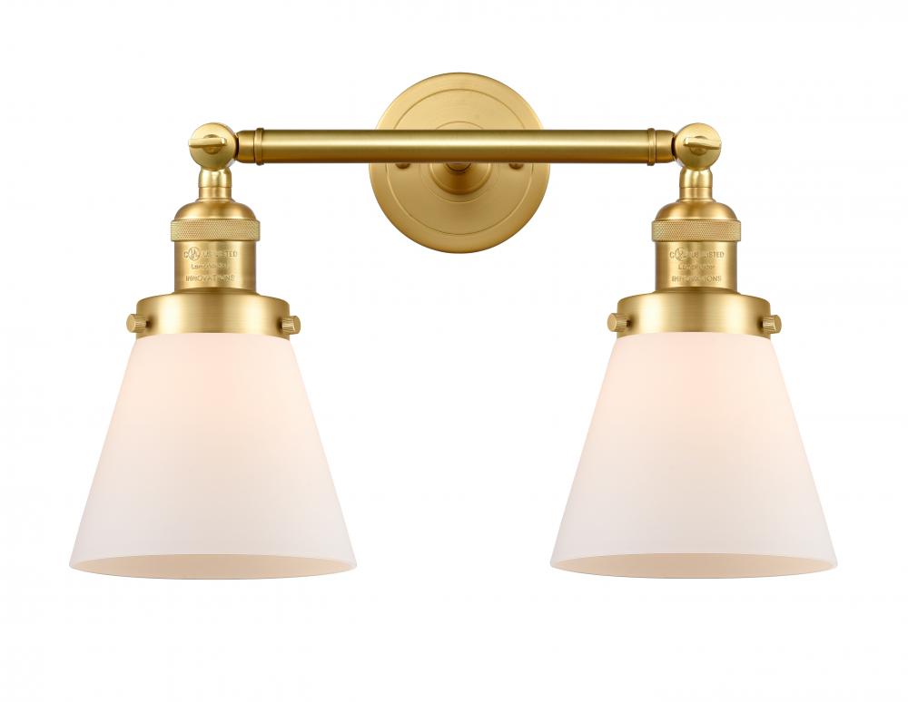 Cone - 2 Light - 16 inch - Satin Gold - Adjustable Bath Vanity Light