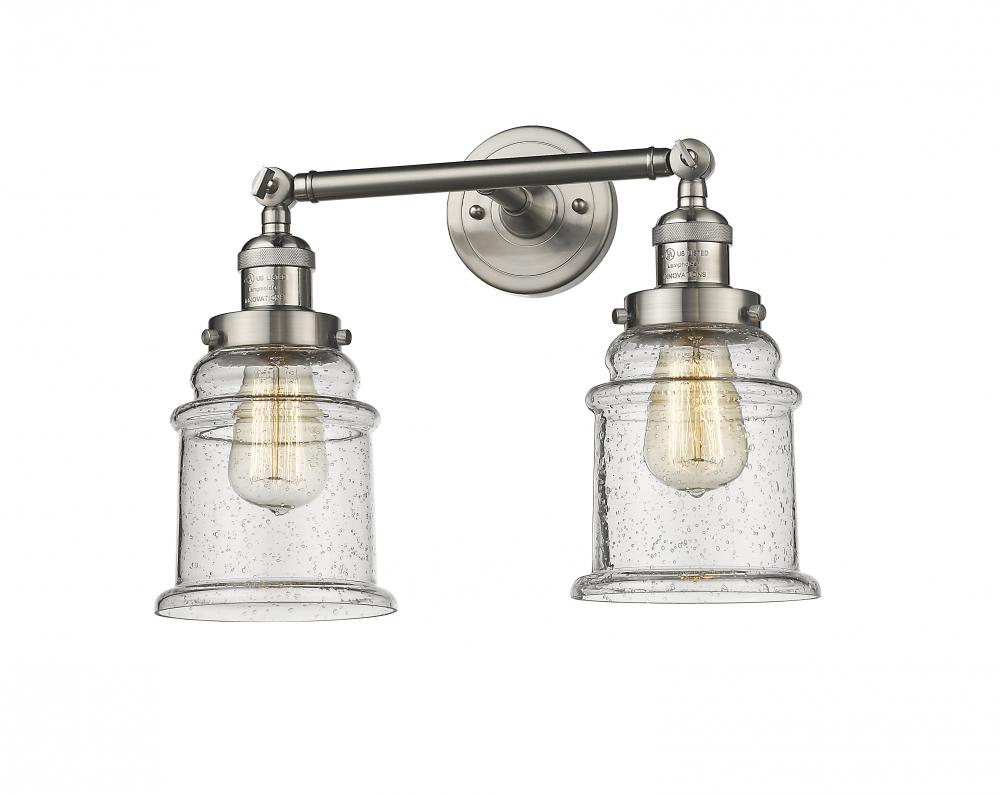 Canton - 2 Light - 17 inch - Brushed Satin Nickel - Bath Vanity Light