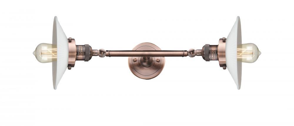 Halophane - 2 Light - 9 inch - Antique Copper - Bath Vanity Light