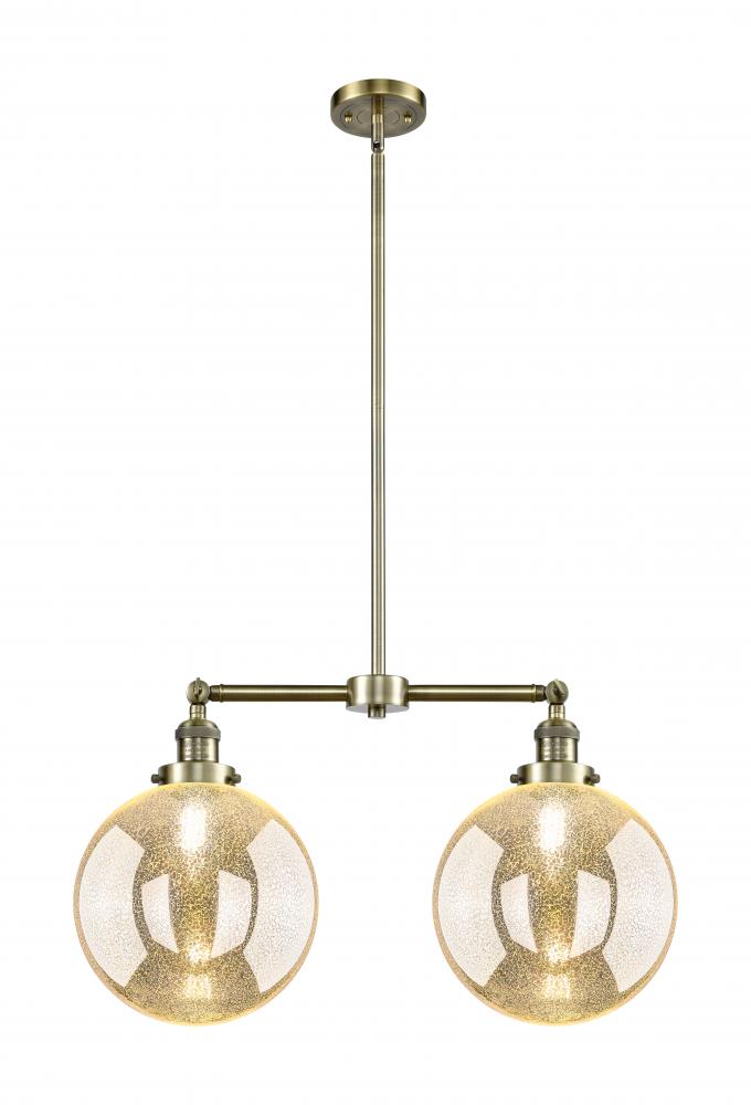 Beacon - 2 Light - 25 inch - Antique Brass - Stem Hung - Adjustable Island Light