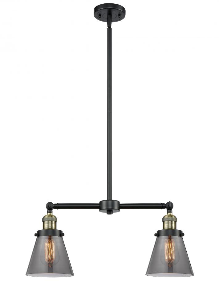 Cone - 2 Light - 21 inch - Black Antique Brass - Stem Hung - Island Light