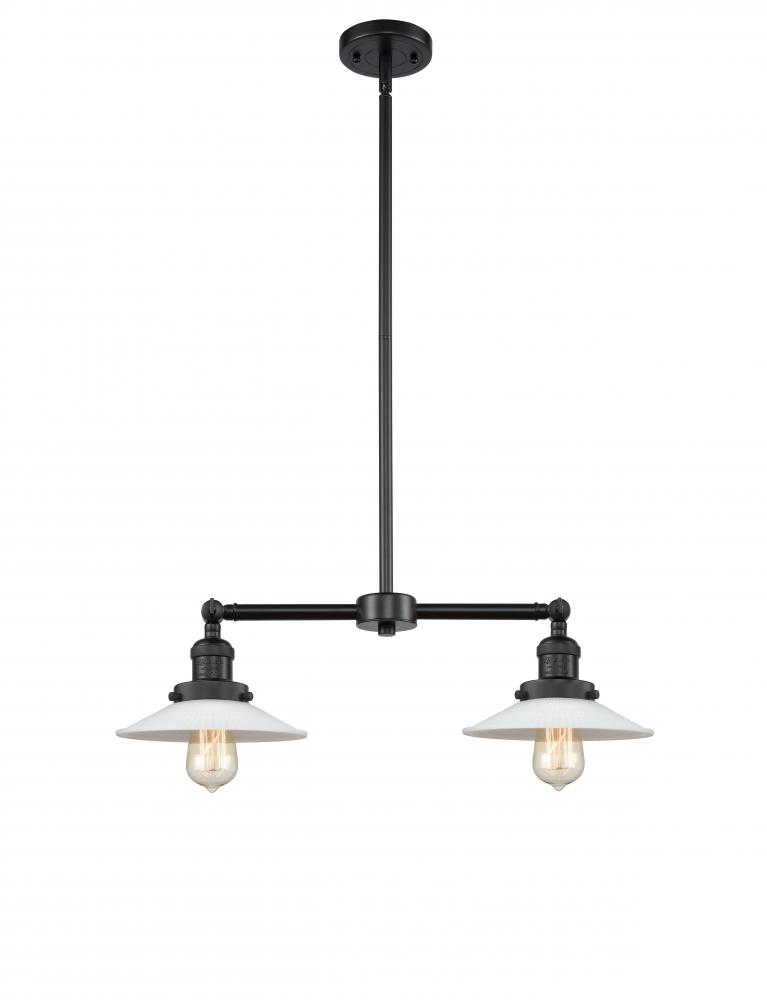 Halophane - 2 Light - 21 inch - Matte Black - Stem Hung - Island Light