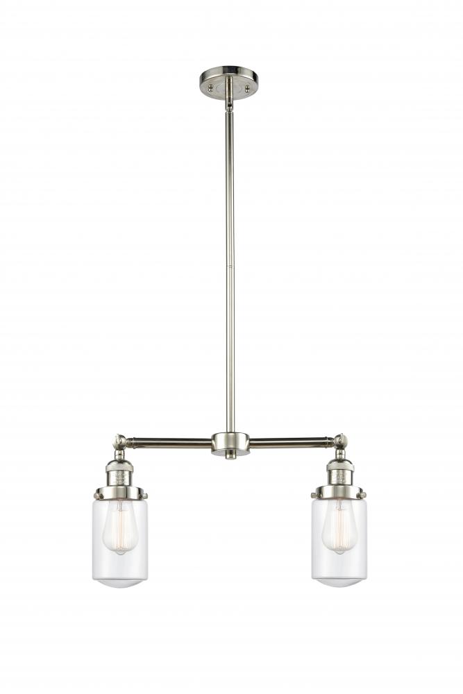 Dover - 2 Light - 21 inch - Polished Nickel - Stem Hung - Island Light