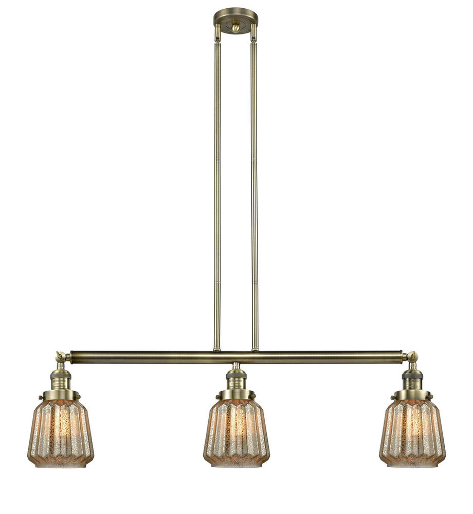 Chatham - 3 Light - 39 inch - Antique Brass - Stem Hung - Island Light