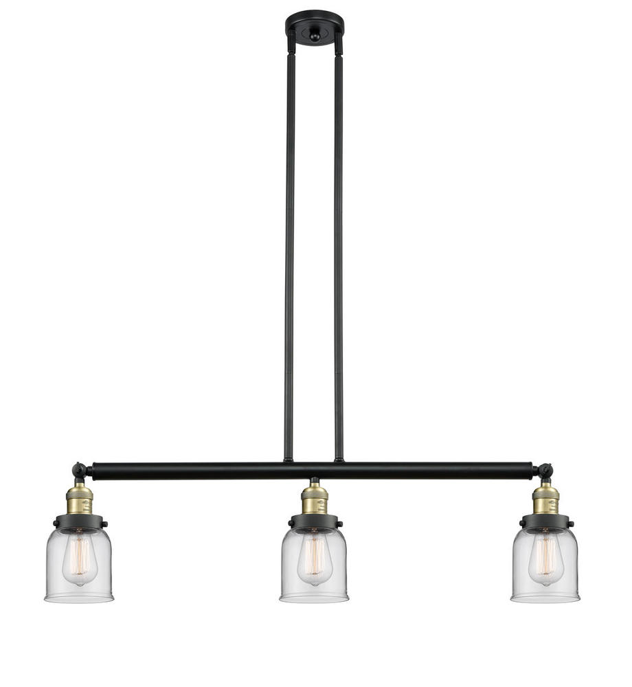 Bell - 3 Light - 38 inch - Black Antique Brass - Stem Hung - Island Light