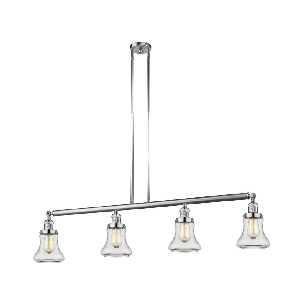 Bellmont - 4 Light - 51 inch - Brushed Satin Nickel - Stem Hung - Island Light