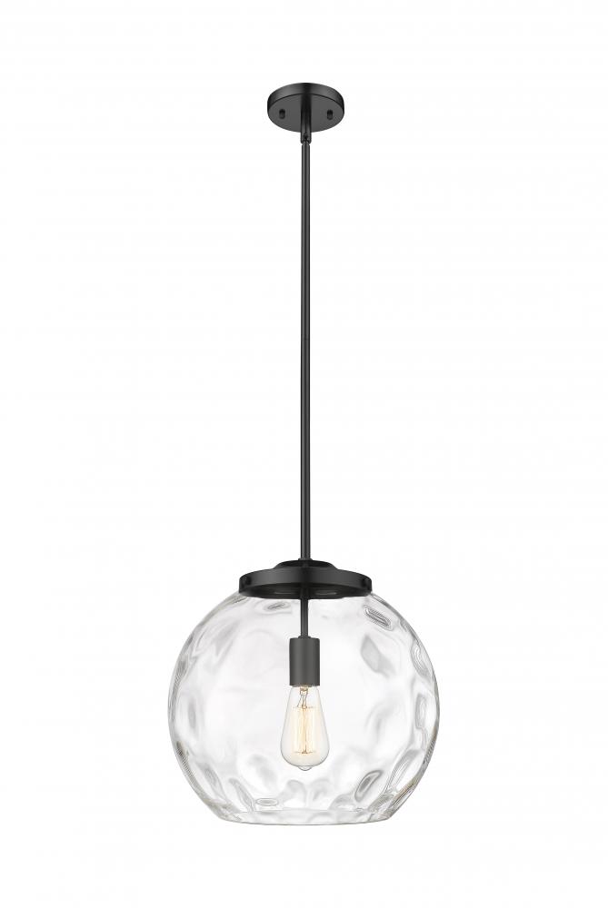 Athens Water Glass - 1 Light - 13 inch - Matte Black - Stem Hung - Pendant