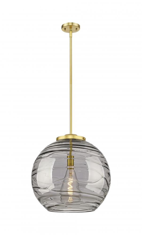 Athens Deco Swirl - 1 Light - 18 inch - Satin Gold - Cord hung - Pendant