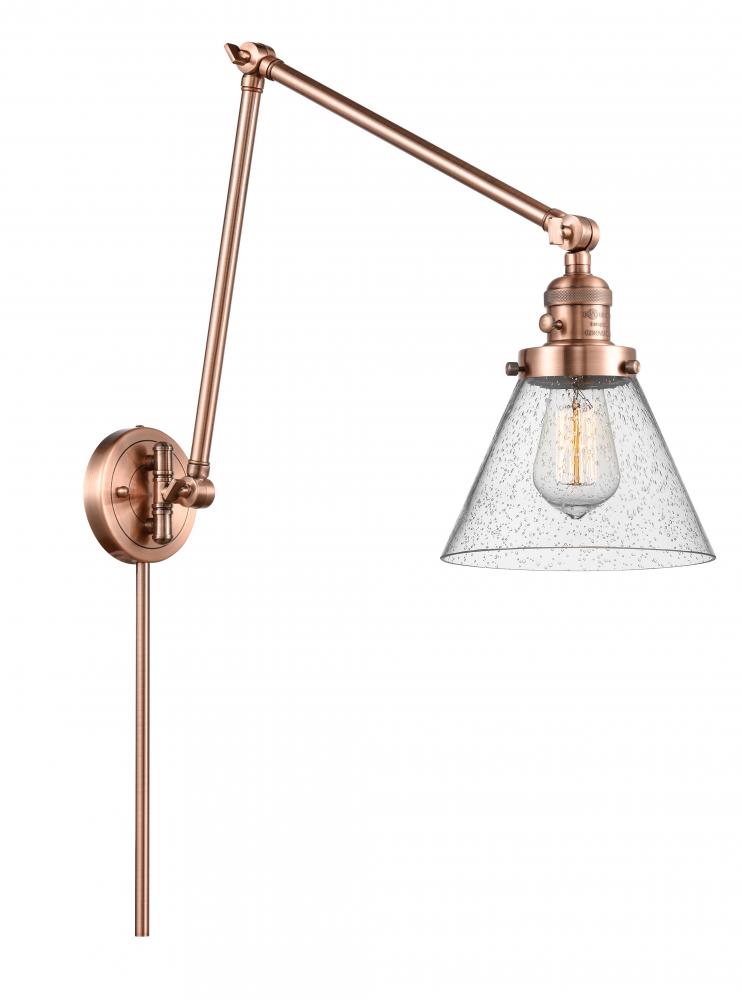 Cone - 1 Light - 8 inch - Antique Copper - Swing Arm