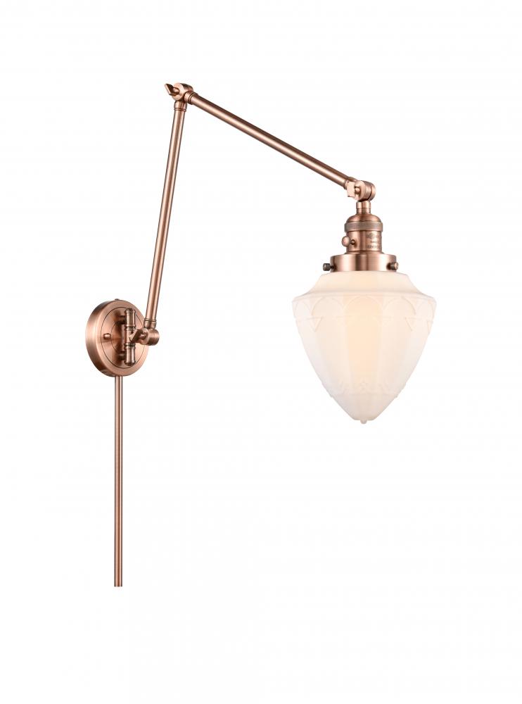 Bullet - 1 Light - 7 inch - Antique Copper - Swing Arm