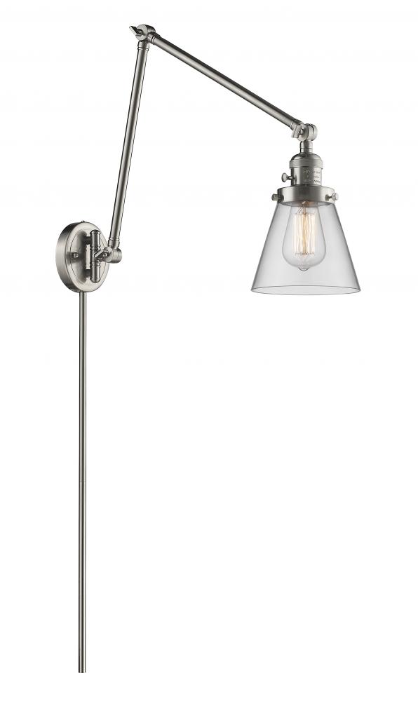 Cone - 1 Light - 8 inch - Brushed Satin Nickel - Swing Arm