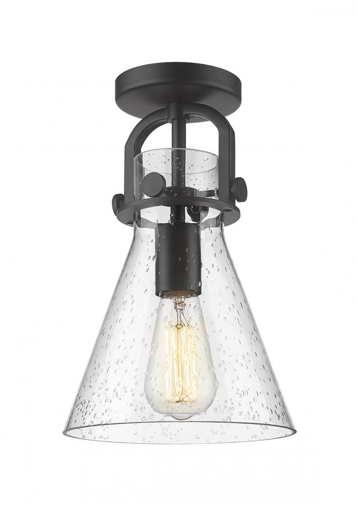 Newton Cone - 1 Light - 8 inch - Matte Black - Flush Mount