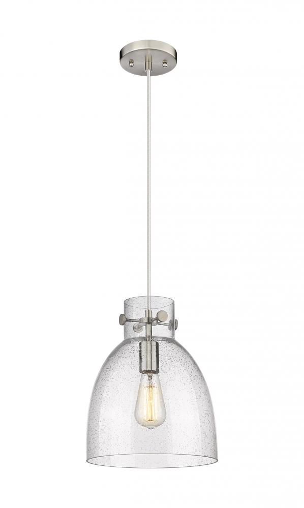 Newton Bell - 1 Light - 10 inch - Satin Nickel - Cord hung - Pendant