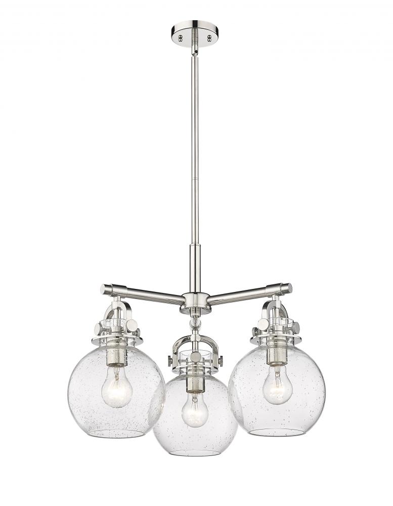 Newton Sphere - 3 Light - 21 inch - Polished Nickel - Pendant