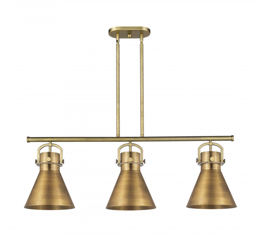 Newton Cone - 3 Light - 42 inch - Brushed Brass - Island Light