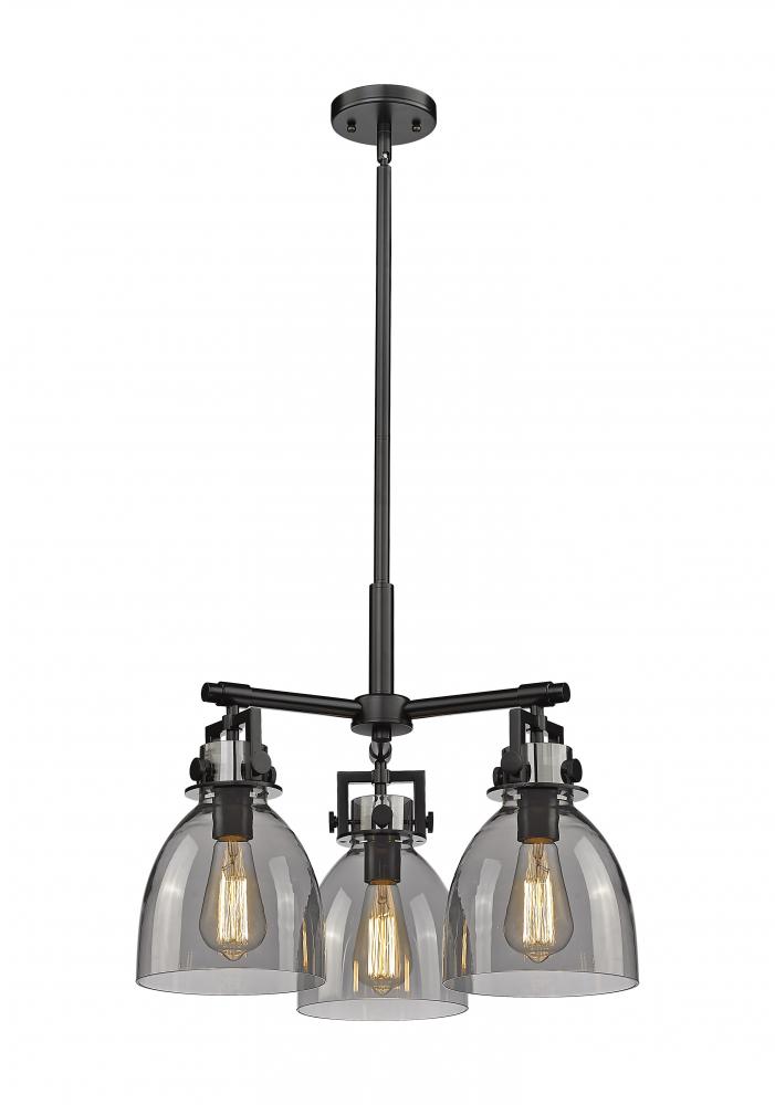 Newton Bell - 3 Light - 21 inch - Matte Black - Pendant