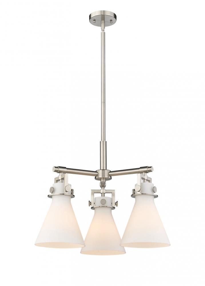 Newton Cone - 3 Light - 21 inch - Satin Nickel - Pendant