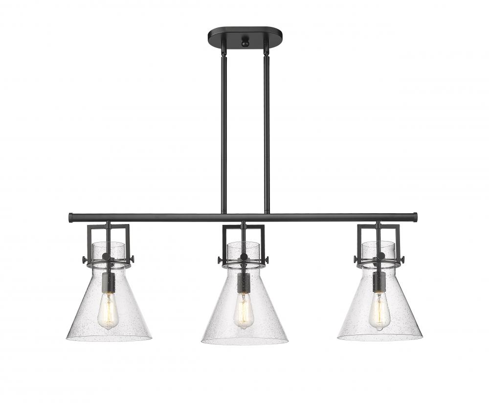 Newton Cone - 3 Light - 42 inch - Matte Black - Island Light