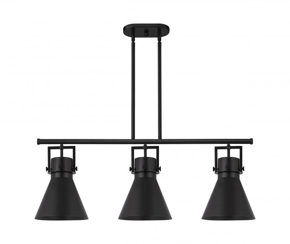 Newton Cone - 3 Light - 42 inch - Matte Black - Island Light