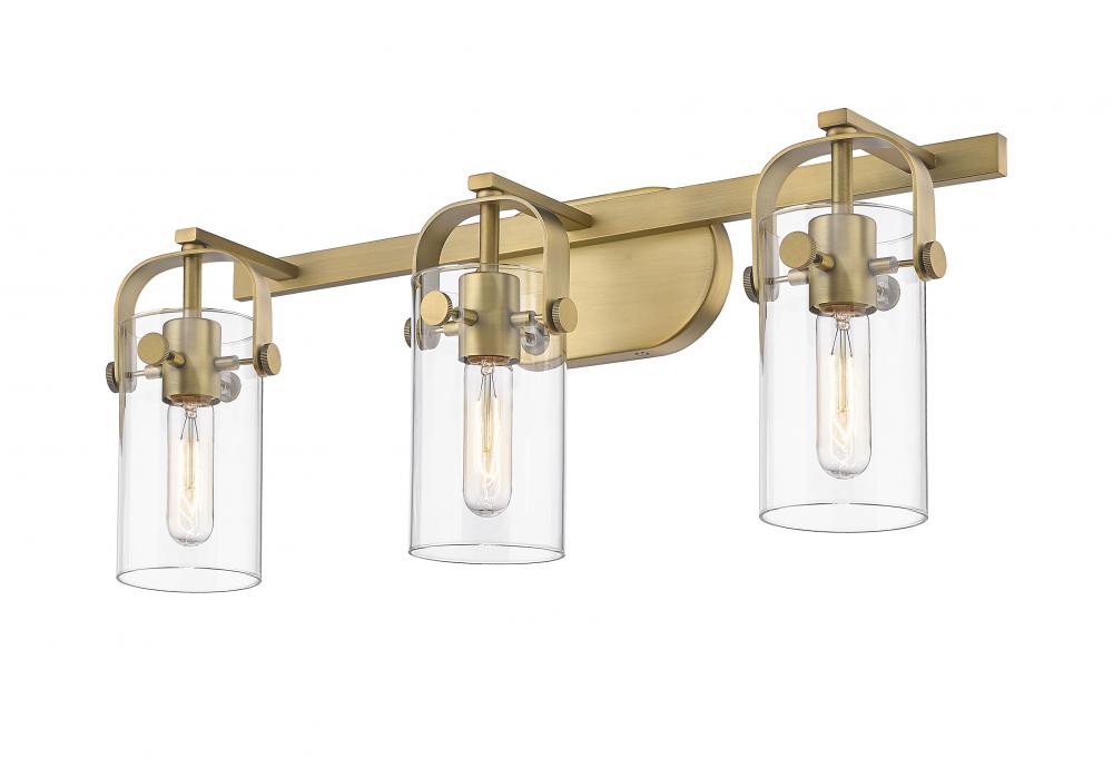 Pilaster II Cylinder - 3 Light - 25 inch - Brushed Brass - Bath Vanity Light