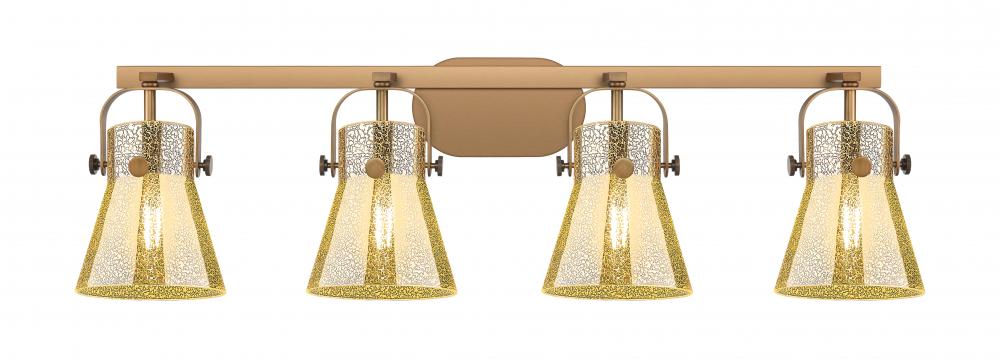 Pilaster II Cone - 4 Light - 37 inch - Brushed Brass - Bath Vanity Light
