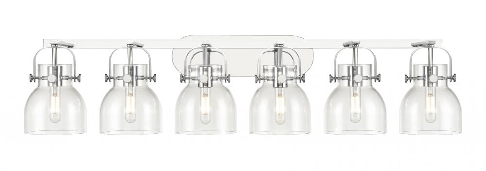 Pilaster II Bell - 6 Light - 46 inch - Polished Chrome - Bath Vanity Light