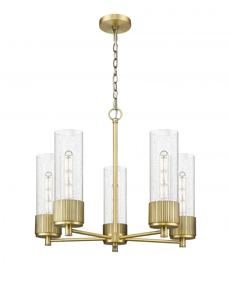 Bolivar - 5 Light - 25 inch - Brushed Brass - Chain Hung - Chandelier